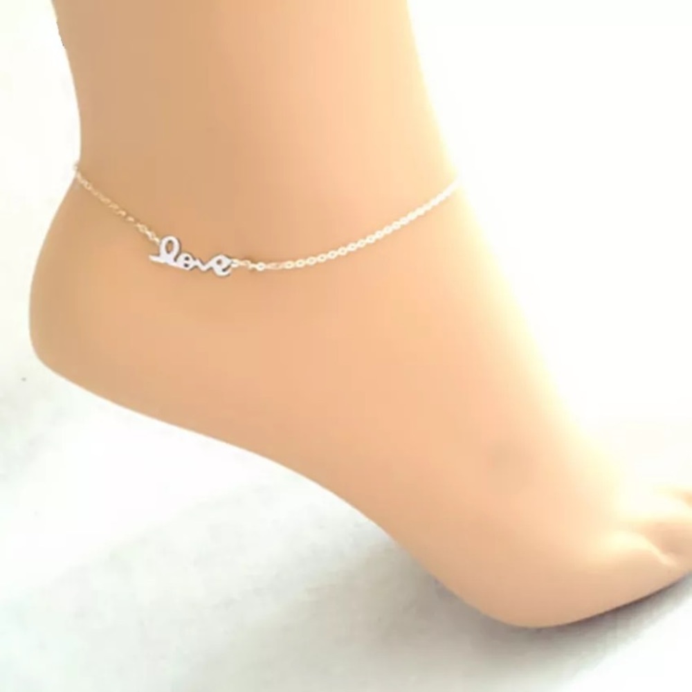 Silver Love Letter Anklet